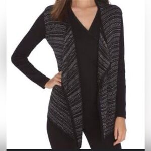 WHBM Cardigan Sweater XS Extra Small Silver Gray Sequin Metallic Ruffle NEW